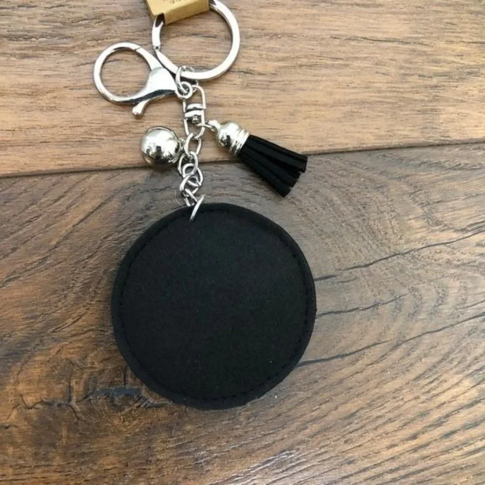 Puffed‎ Rhinestone Soccer Key Chain Purse Charm